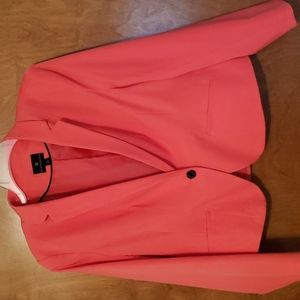 Worthington Orange Blazer with matching sleeveless blouse